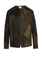 By Walid Patchwork-linen Bomber Jacket