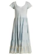 Athena Procopiou Gypset Floral-embroidered Gathered Cotton Dress