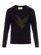 Gucci Bird-appliqu Wool And Cashmere-blend Sweater