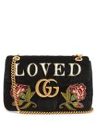 Matchesfashion.com Gucci - Gg Marmont Medium Quilted Velvet Shoulder Bag - Womens - Black Multi