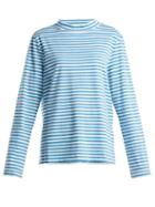 Matchesfashion.com M.i.h Jeans - Emelie Striped Cotton Top - Womens - Blue Stripe