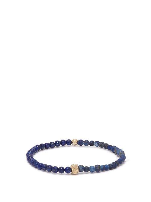 Matchesfashion.com Luis Morais - Skull Charm Beaded Bracelet - Mens - Blue
