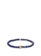 Matchesfashion.com Luis Morais - Skull Charm Beaded Bracelet - Mens - Blue