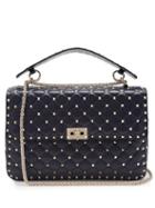 Matchesfashion.com Valentino - Rockstud Spike Large Quilted Leather Shoulder Bag - Womens - Navy