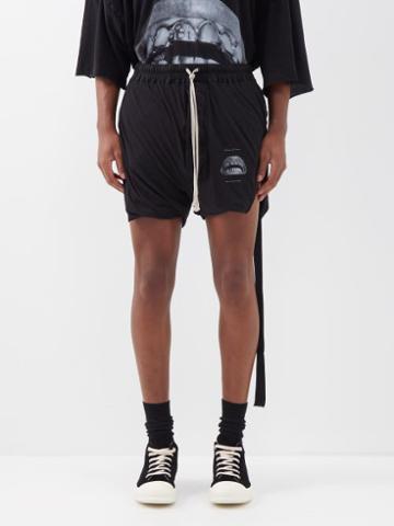 Rick Owens - X Michle Lamy Phleg Cotton-jersey Shorts - Mens - Black White