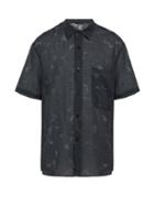 Matchesfashion.com Stella Mccartney - Mottle Print Semi Sheer Cotton Blend Poplin Shirt - Mens - Black Multi