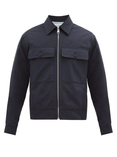 Matchesfashion.com Jw Anderson - Zipped Cotton-gabardine Jacket - Mens - Navy