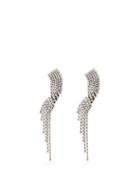 Saint Laurent - Crystal Drop Clip Earrings - Womens - Crystal
