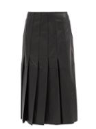 Matchesfashion.com Joseph - Semry Pleated Leather Skirt - Womens - Black