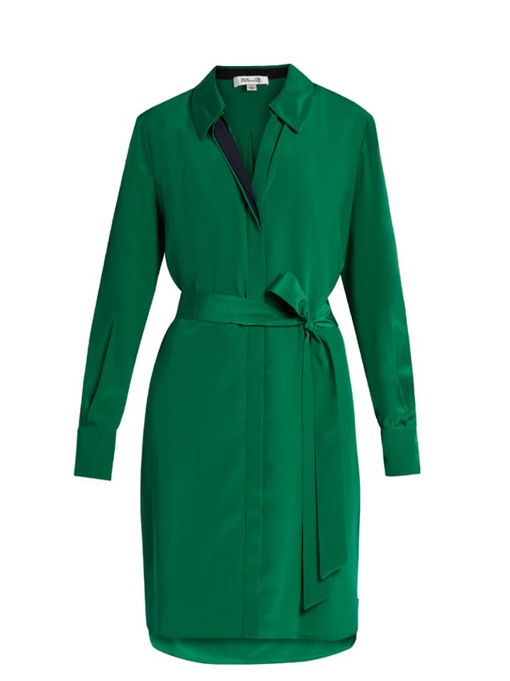 Diane Von Furstenberg Bi-colour Silk Shirtdress