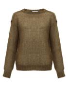 Matchesfashion.com Prada - Dropped Shoulder Mohair Blend Sweater - Womens - Dark Green