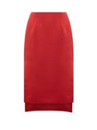 Matchesfashion.com No. 21 - Side Slit Step Hem Satin Skirt - Womens - Red