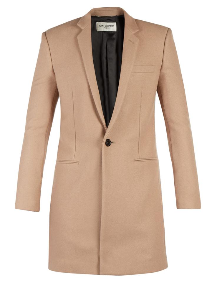 Saint Laurent Single-breasted Cashmere Coat