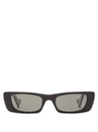 Matchesfashion.com Gucci - Rectangle Pearlescent Acetate Sunglasses - Womens - Black Grey