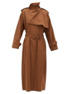 Matchesfashion.com Bottega Veneta - Oversized-collar Trench Coat - Womens - Mid Brown