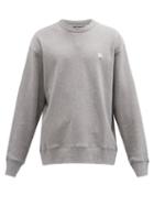 Mens Rtw Acne Studios - Fairview Face-appliqu Cotton-jersey Sweatshirt - Mens - Light Grey