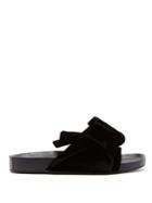 No. 21 Fusbett Twisted-knot Velvet Slides