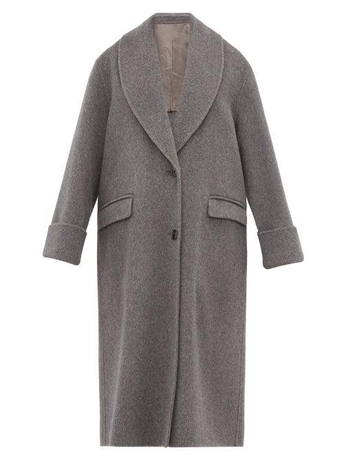 Matchesfashion.com Joseph - Kara Double Faced Wool Blend Coat - Womens - Dark Grey