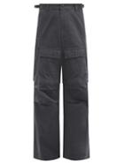 Matchesfashion.com Balenciaga - Logo-embroidered Ripstop-cotton Cargo Trousers - Mens - Navy