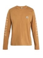 Matchesfashion.com Junya Watanabe - X Carhartt Logo Print Long Sleeved Cotton T Shirt - Mens - Brown