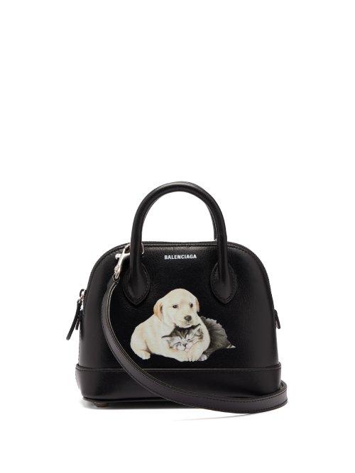 Matchesfashion.com Balenciaga - Ville Xxs Puppy Print Leather Bag - Womens - Black Multi