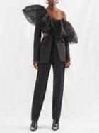 Alexander Mcqueen - Tulle Off-the-shoulder Barathea Jacket - Womens - Black