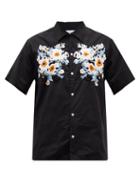Noma T.d - Dream Floral-embroidered Cotton-poplin Shirt - Mens - Black