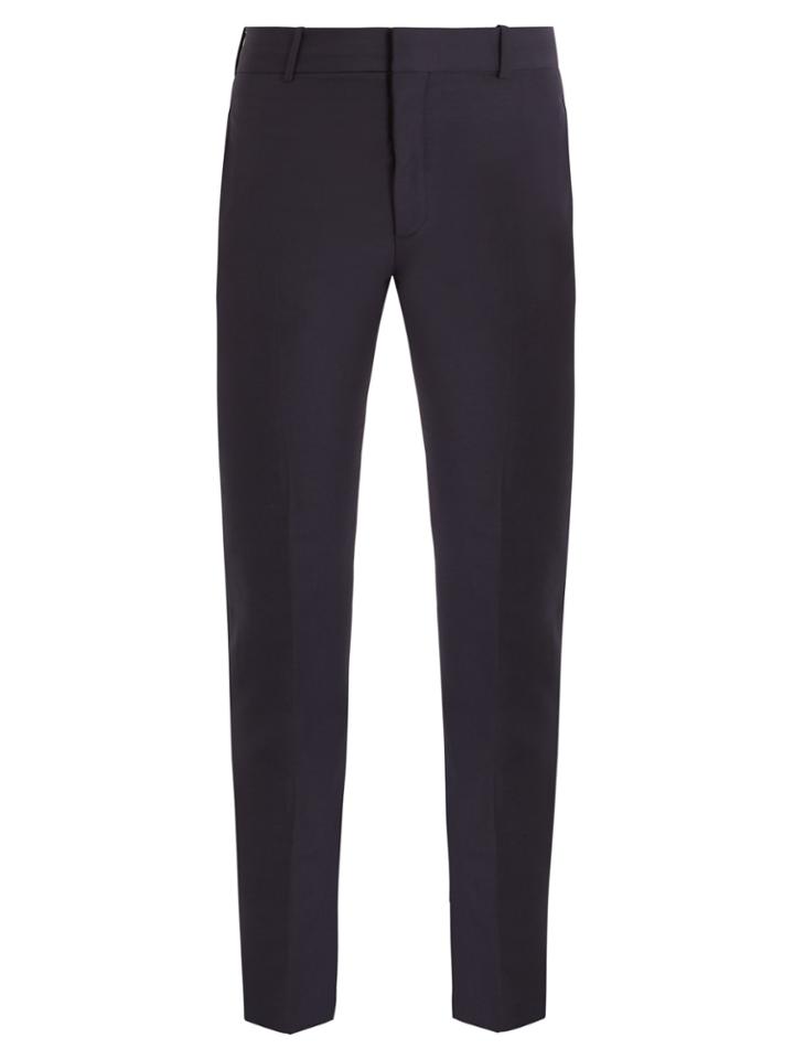 Alexander Mcqueen Mid-rise Slim-leg Wool-blend Trousers