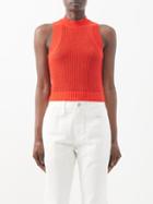 Staud - Inlet Racerback Cotton-blend Knit Top - Womens - Red