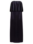 Osman Clover Strapless Satin Gown
