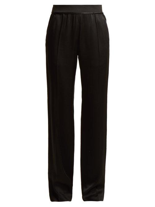 Matchesfashion.com Haider Ackermann - Kuiper Wide Leg Satin Trousers - Womens - Black