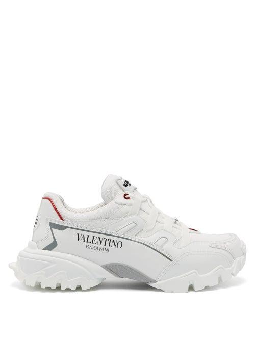 Matchesfashion.com Valentino - Climbers Leather Trainers - Mens - White