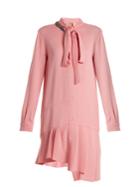 No. 21 Pussybow-neck Stretch-crepe Dress
