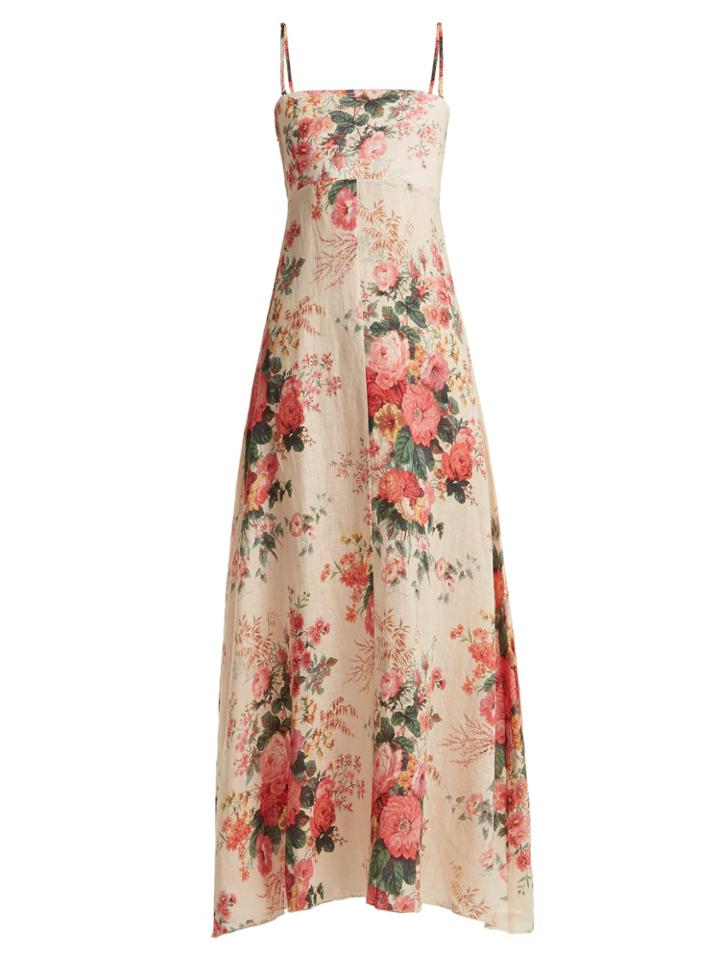Zimmermann Laeila Floral-printed Linen Dress