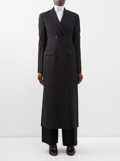 The Row - Evy Double-breasted Wool-blend Coat - Womens - Black