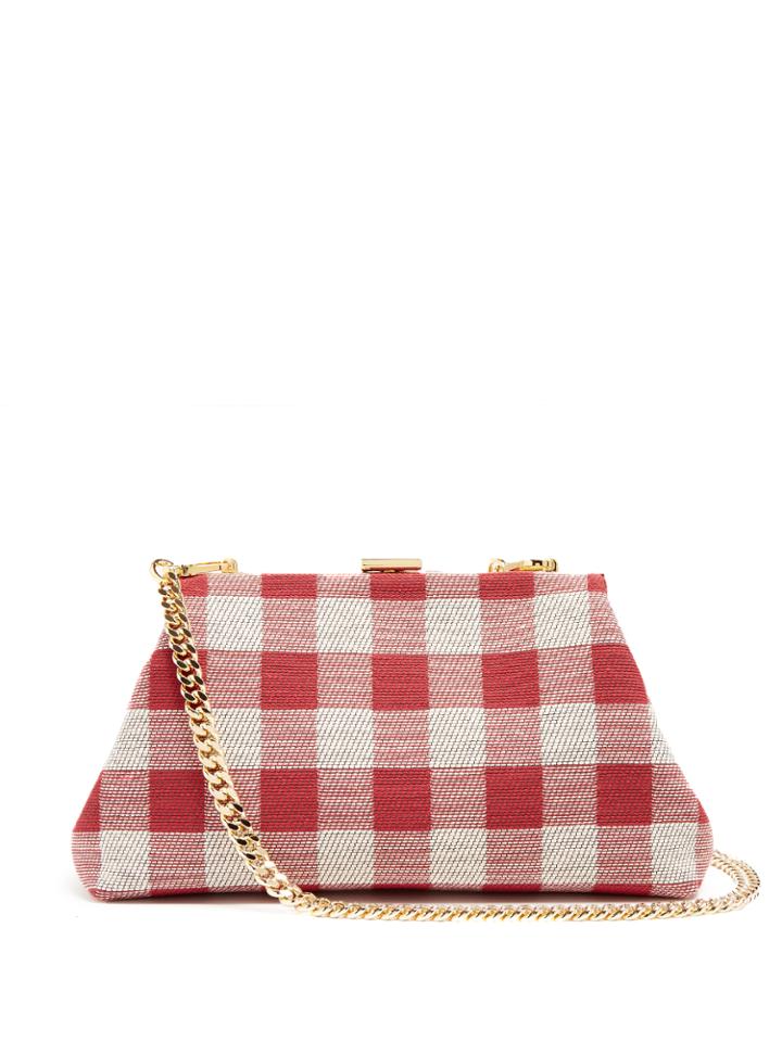 Mansur Gavriel Mini Volume Gingham Clutch