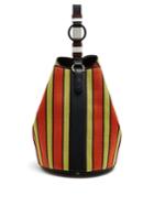 Diane Von Furstenberg Medium Steamer Striped Raffia Bucket Bag
