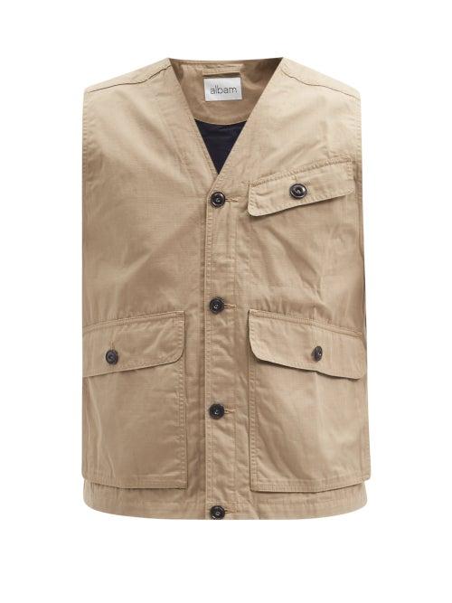 Matchesfashion.com Albam - Flight Cotton-ripstop Gilet - Mens - Beige