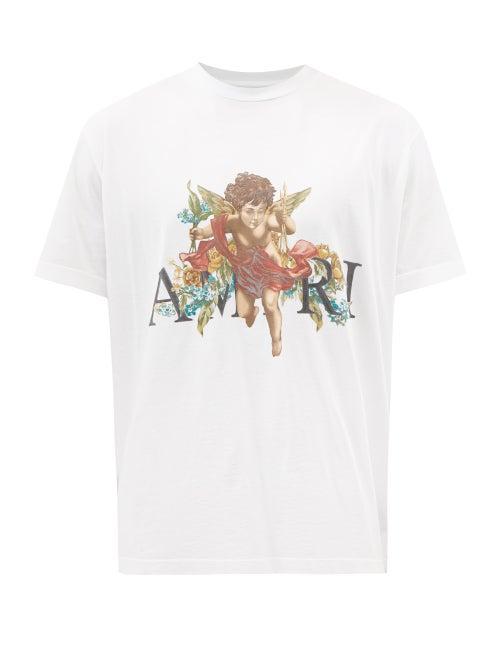 Amiri - Logo-print Cotton-jersey T-shirt - Mens - White Black