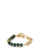 By Alona - Ayla Agate & 18kt Gold-plated Bracelet - Womens - Green Multi
