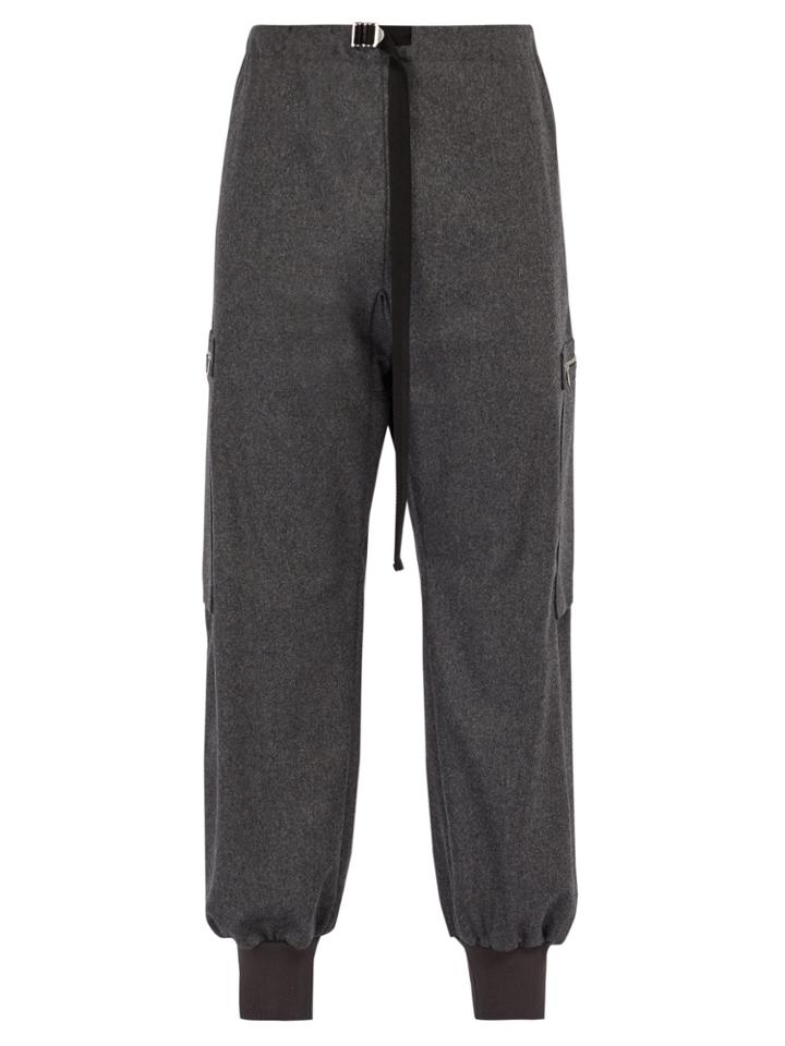 Stella Mccartney Buckled Wool-felt Track Pants