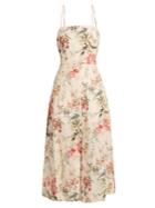 Zimmermann Mercer Floral-print Open-back Dress