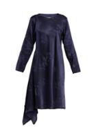 Matchesfashion.com Mm6 Maison Margiela - Floral Jacquard Asymmetric Satin Dress - Womens - Blue Multi