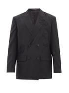 Mens Rtw Valentino - Double-breasted Wool-blend Crepe Suit Jacket - Mens - Black