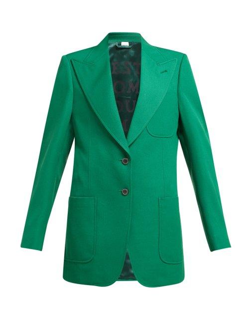 Matchesfashion.com Gucci - Single Breasted Wool Crepe Blazer - Womens - Green