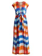 Mara Hoffman Katinka Gingham Tie-waist Crinkled-crepe Dress