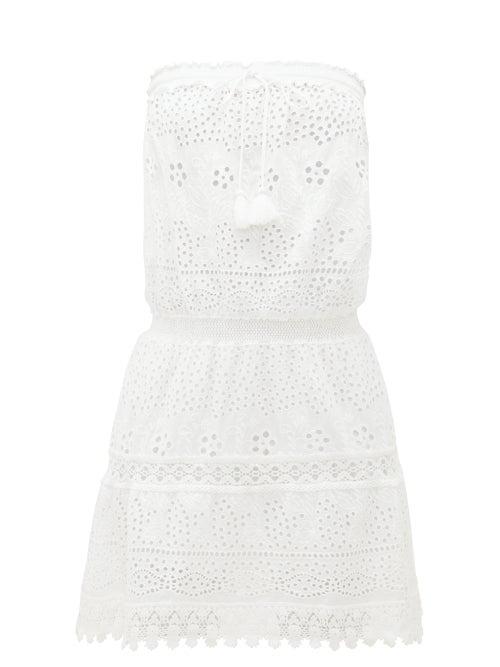 Matchesfashion.com Melissa Odabash - Iris Broderie-anglaise Cotton Mini Dress - Womens - White