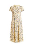 Hvn Morgan Heart-print Silk Long Dress