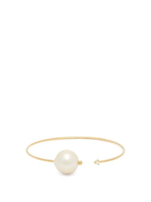 Matchesfashion.com Mizuki - Diamond, Pearl & Gold Cuff - Womens - Pearl