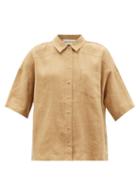 Ladies Beachwear Mara Hoffman - Auberon Boxy Hemp Shirt - Womens - Camel